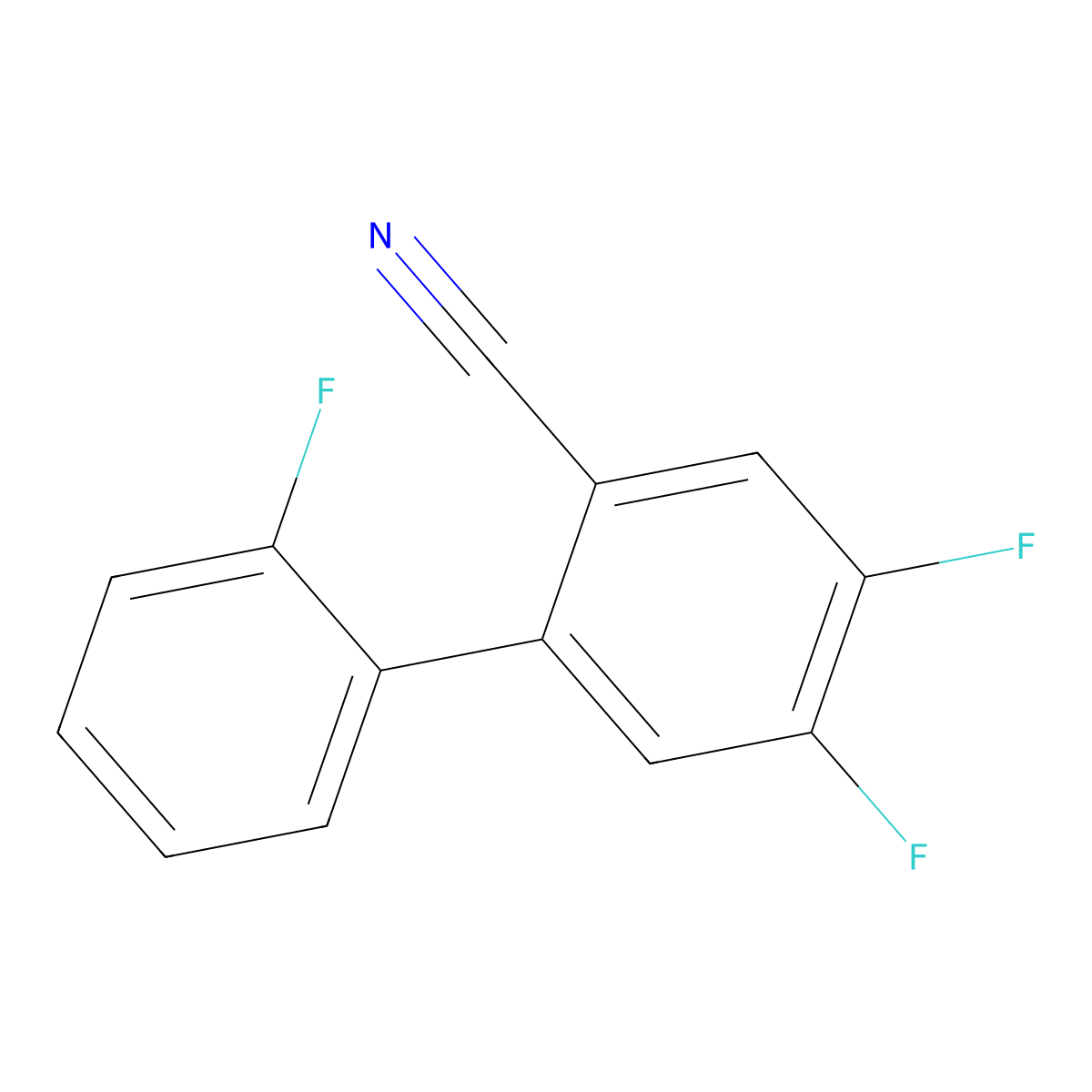 2',4,5-Trifluoro-[1,1'-biphenyl]-2-carbonitrile molecular structure, CAS 1214389-65-7