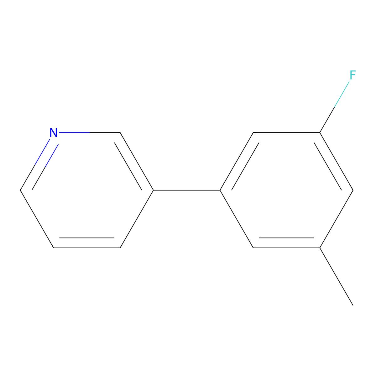 3-(3-Fluoro-5-methyl-phenyl)-pyridine molecular structure, CAS 1214389-86-2