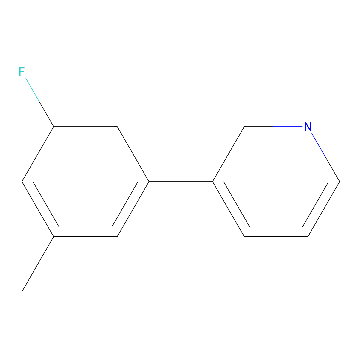3-(3-Fluoro-5-methyl-phenyl)-pyridine molecular structure, CAS 1214389-86-2