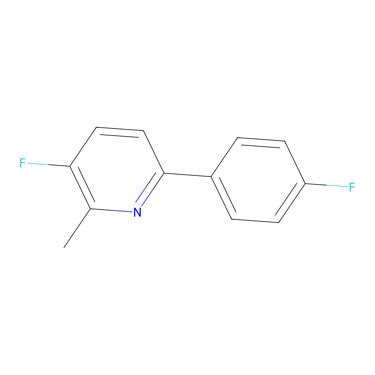 3-Fluoro-6-(4-fluorophenyl)-2-methylpyridine molecular structure, CAS 1214389-87-3