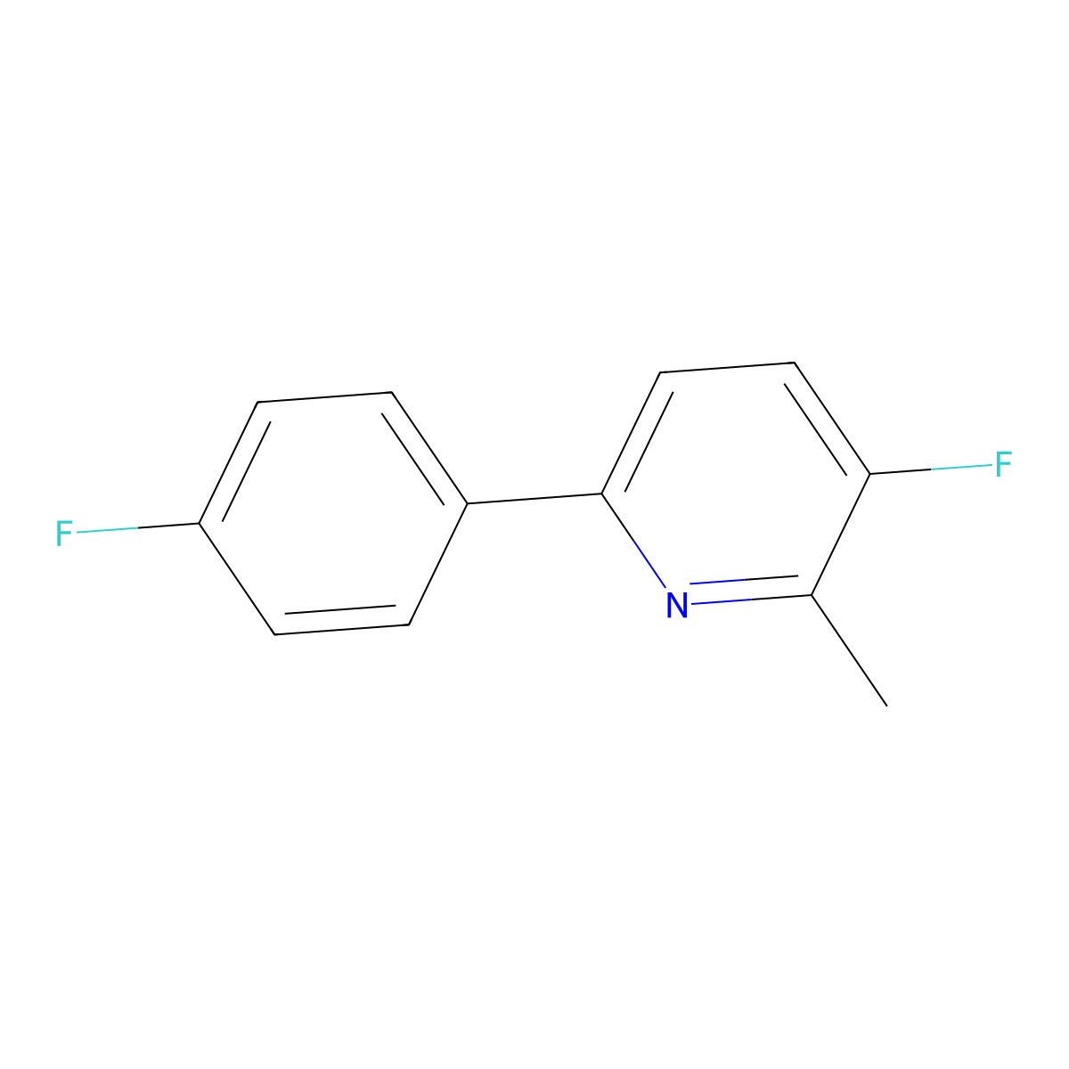 3-Fluoro-6-(4-fluorophenyl)-2-methylpyridine molecular structure, CAS 1214389-87-3