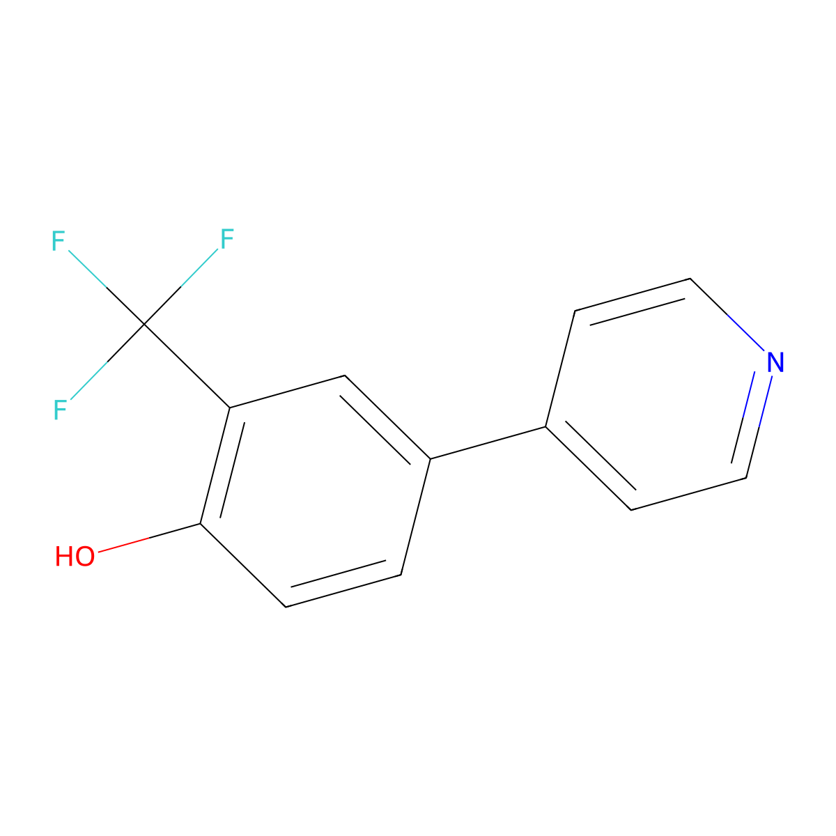 4-(Pyridin-4-yl)-2-(trifluoromethyl)phenol molecular structure, CAS 1214389-92-0