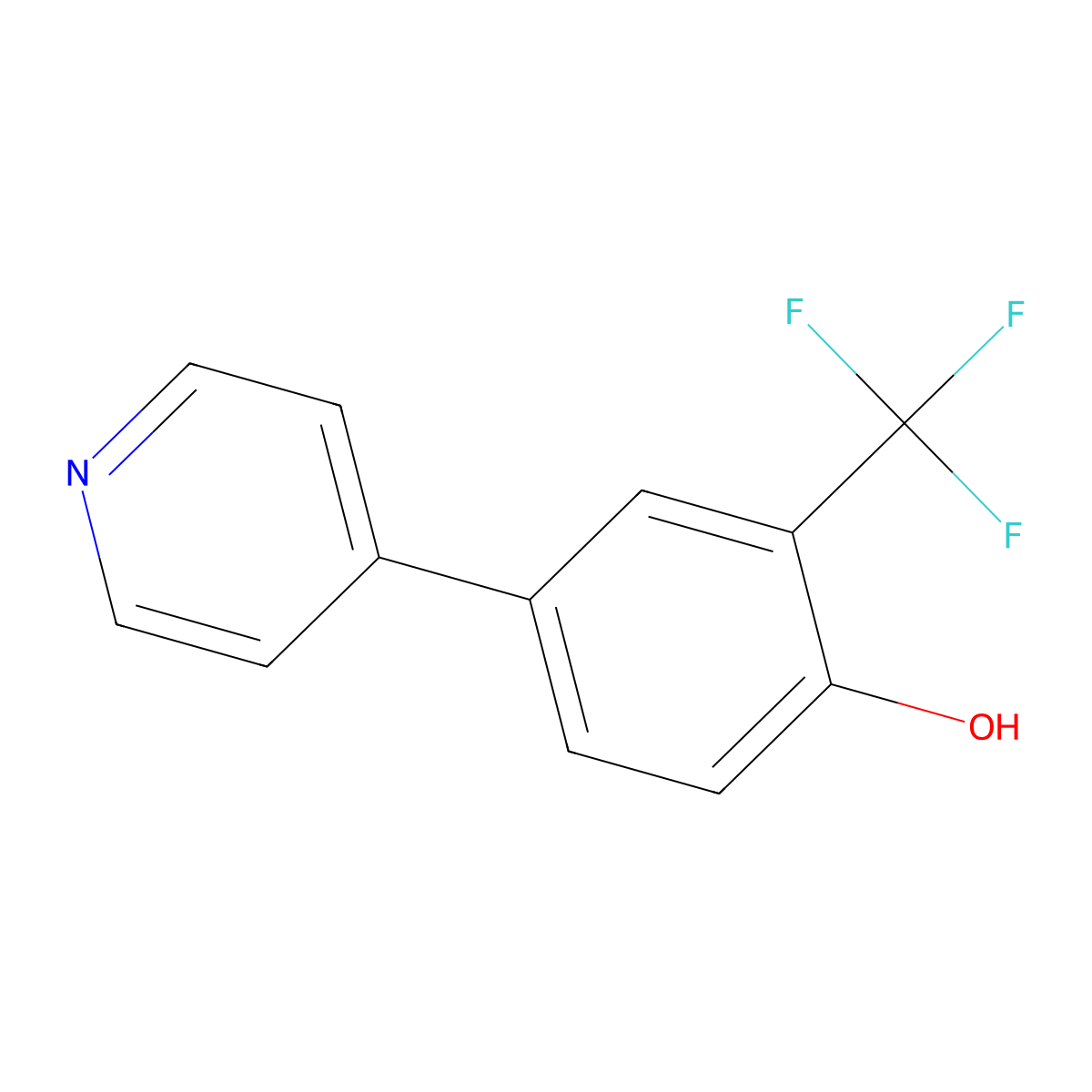 4-(Pyridin-4-yl)-2-(trifluoromethyl)phenol molecular structure, CAS 1214389-92-0