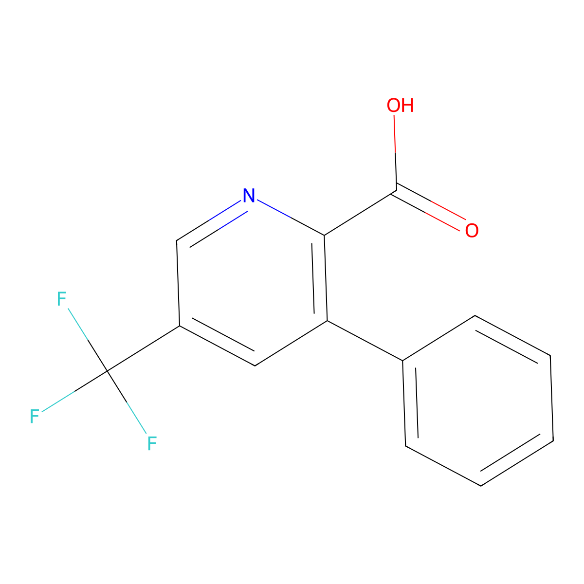 3-Phenyl-5-(trifluoromethyl)picolinic acid molecular structure, CAS 1214390-26-7