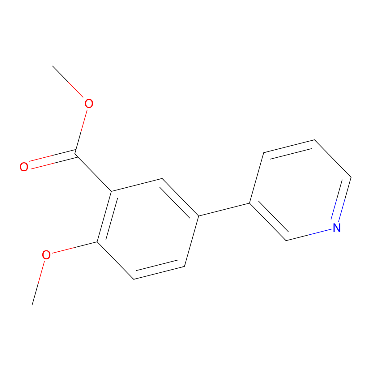 Methyl 2-methoxy-5-pyridin-3-ylbenzoate molecular structure, CAS 1214390-31-4
