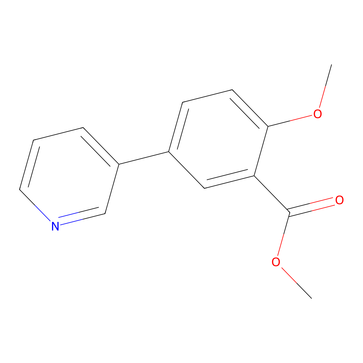 Methyl 2-methoxy-5-pyridin-3-ylbenzoate molecular structure, CAS 1214390-31-4