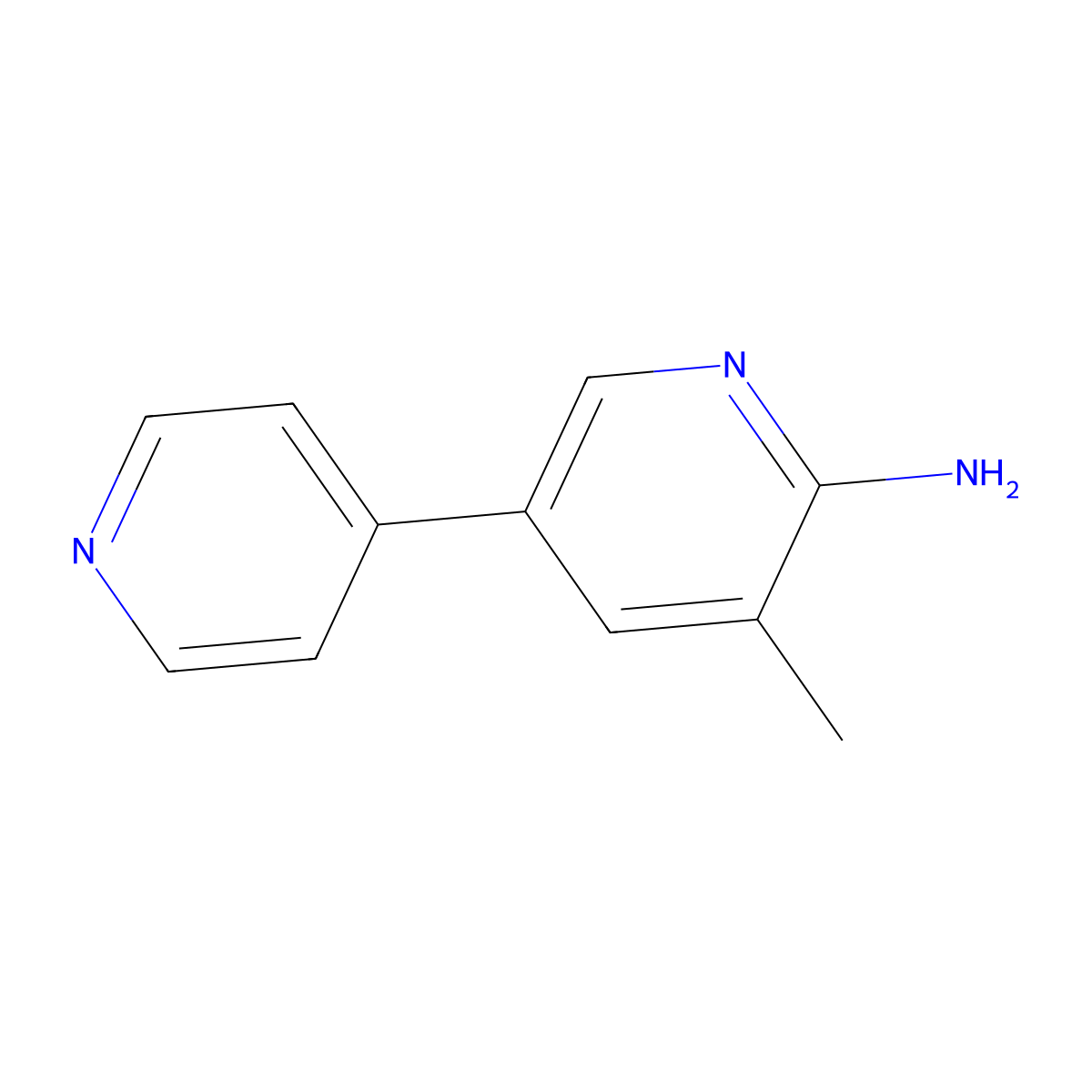 3-Methyl-5-pyridin-4-ylpyridin-2-amine molecular structure, CAS 1214390-53-0
