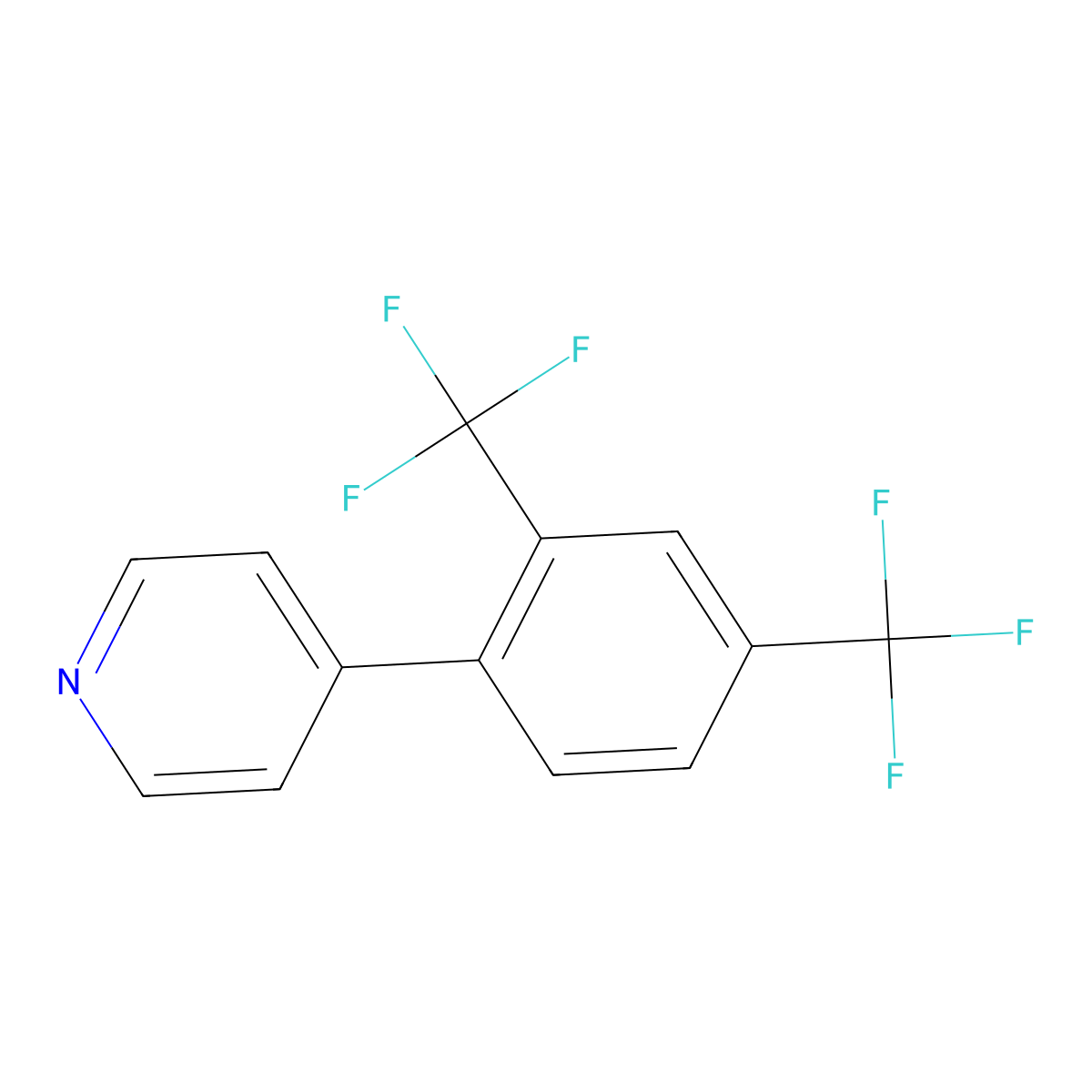 4-(2,4-Bis(trifluoromethyl)phenyl)pyridine molecular structure, CAS 1214390-68-7