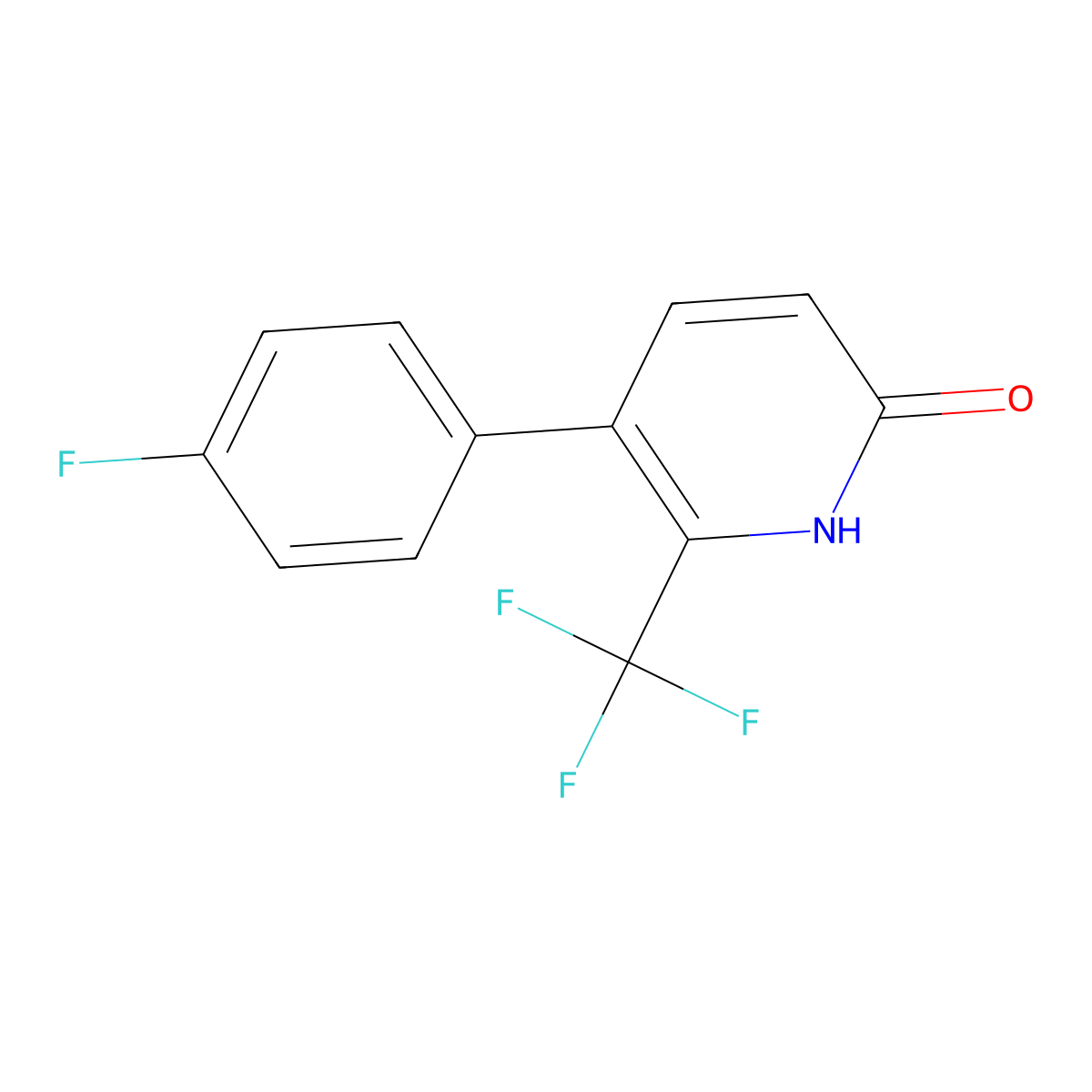 5-(4-Fluorophenyl)-6-(trifluoromethyl)pyridin-2-ol molecular structure, CAS 1214390-86-9