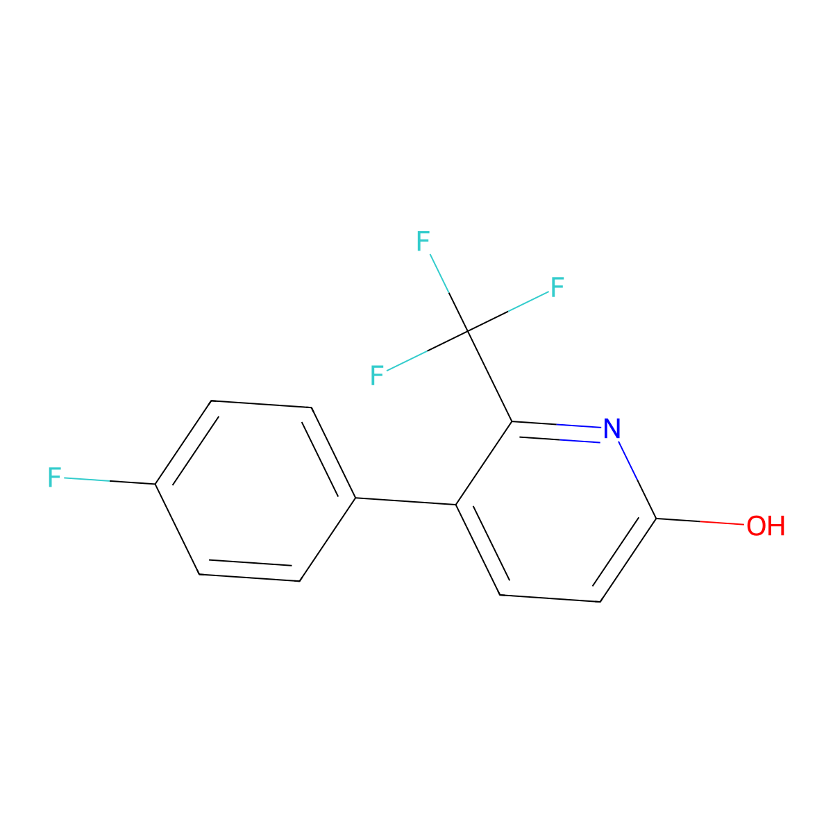 5-(4-Fluorophenyl)-6-(trifluoromethyl)pyridin-2-ol molecular structure, CAS 1214390-86-9