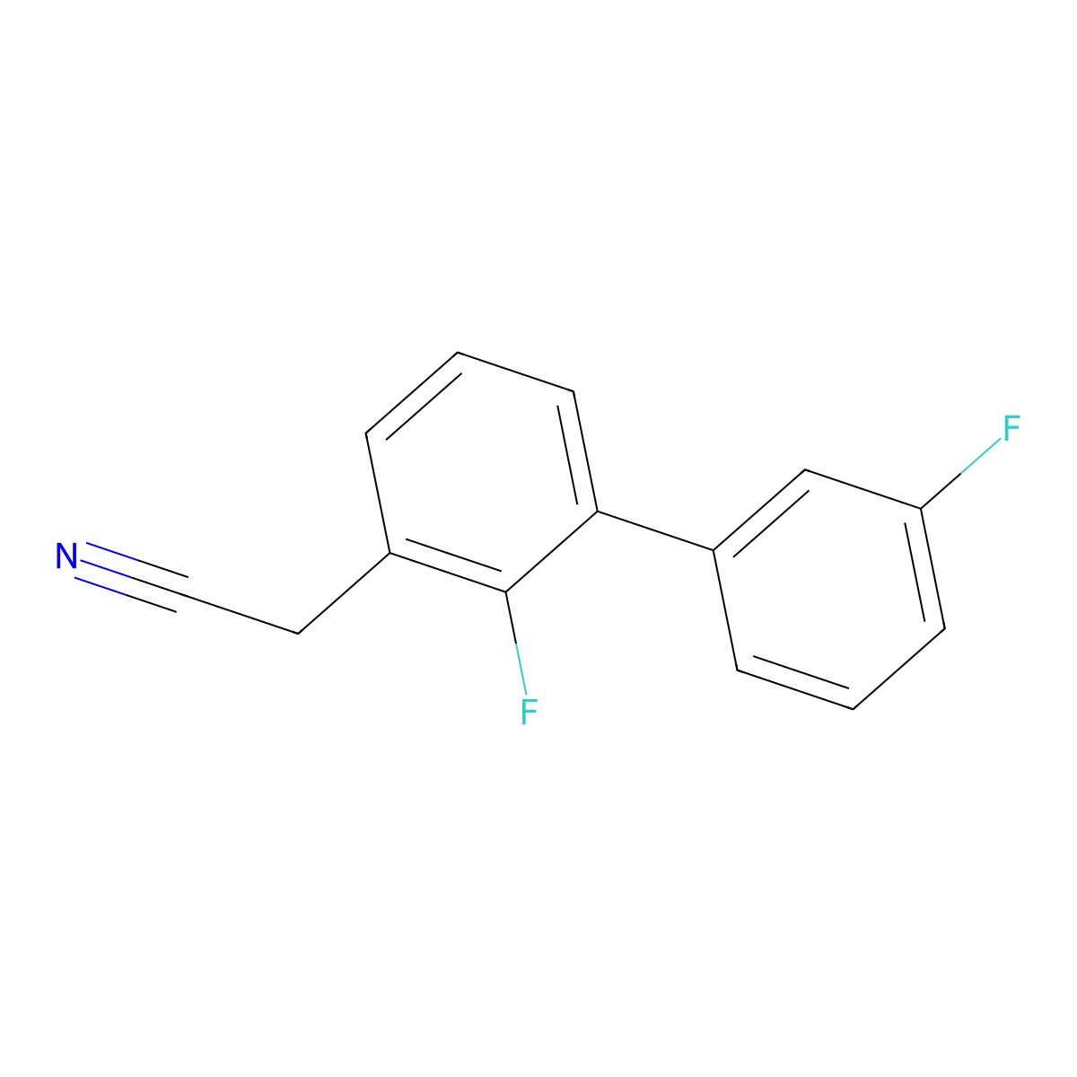 2-(2,3'-Difluoro-[1,1'-biphenyl]-3-yl)acetonitrile molecular structure, CAS 1214391-02-2