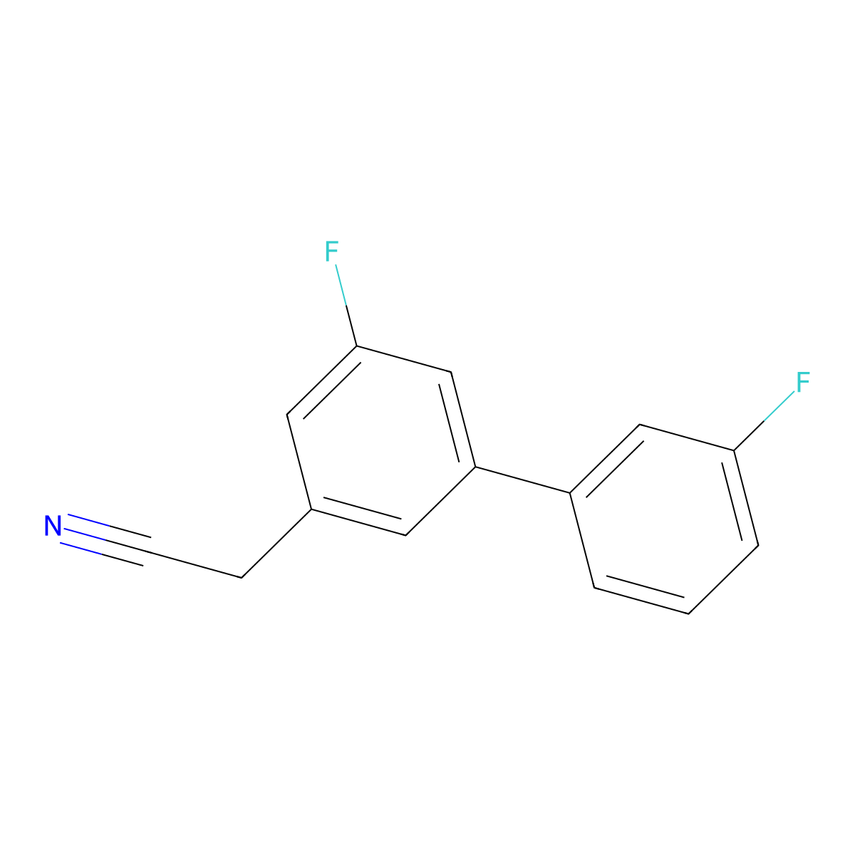2-(3',3-Difluorobiphenyl-5-yl)acetonitrile molecular structure, CAS 1214391-05-5