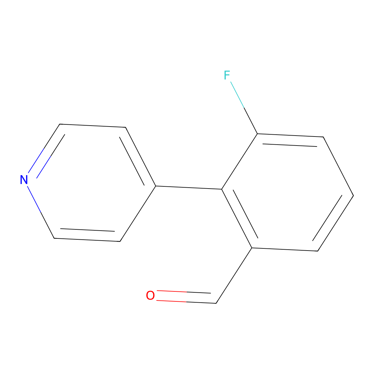 3-Fluoro-2-(pyridin-4-yl)benzaldehyde molecular structure, CAS 1214391-06-6