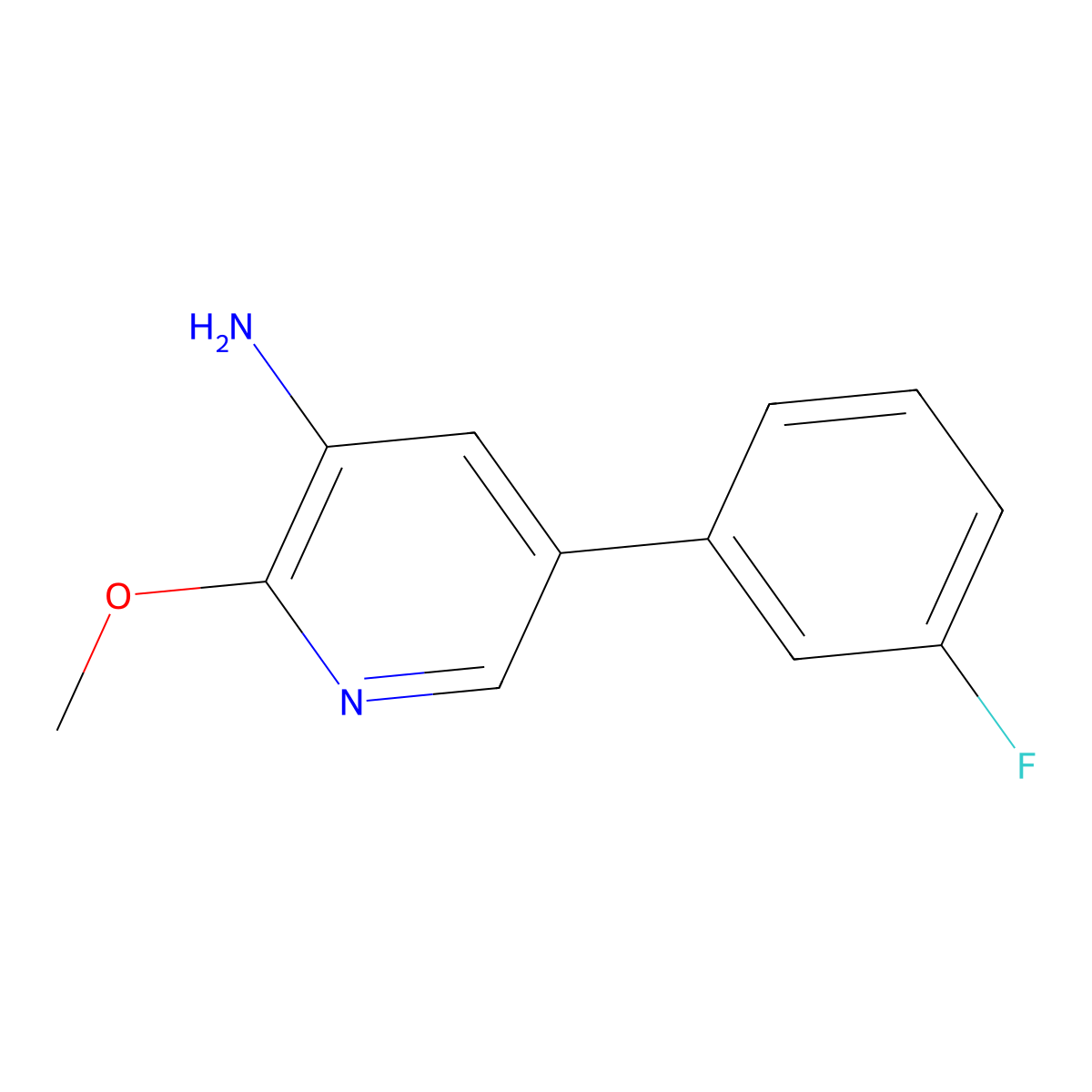 5-(3-Fluorophenyl)-2-methoxypyridin-3-amine molecular structure, CAS 1214391-14-6