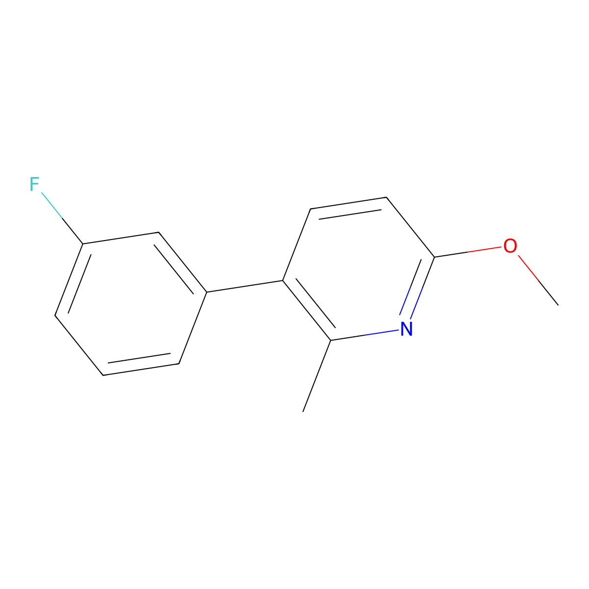 3-(3-Fluorophenyl)-6-methoxy-2-methylpyridine molecular structure, CAS 1214391-15-7