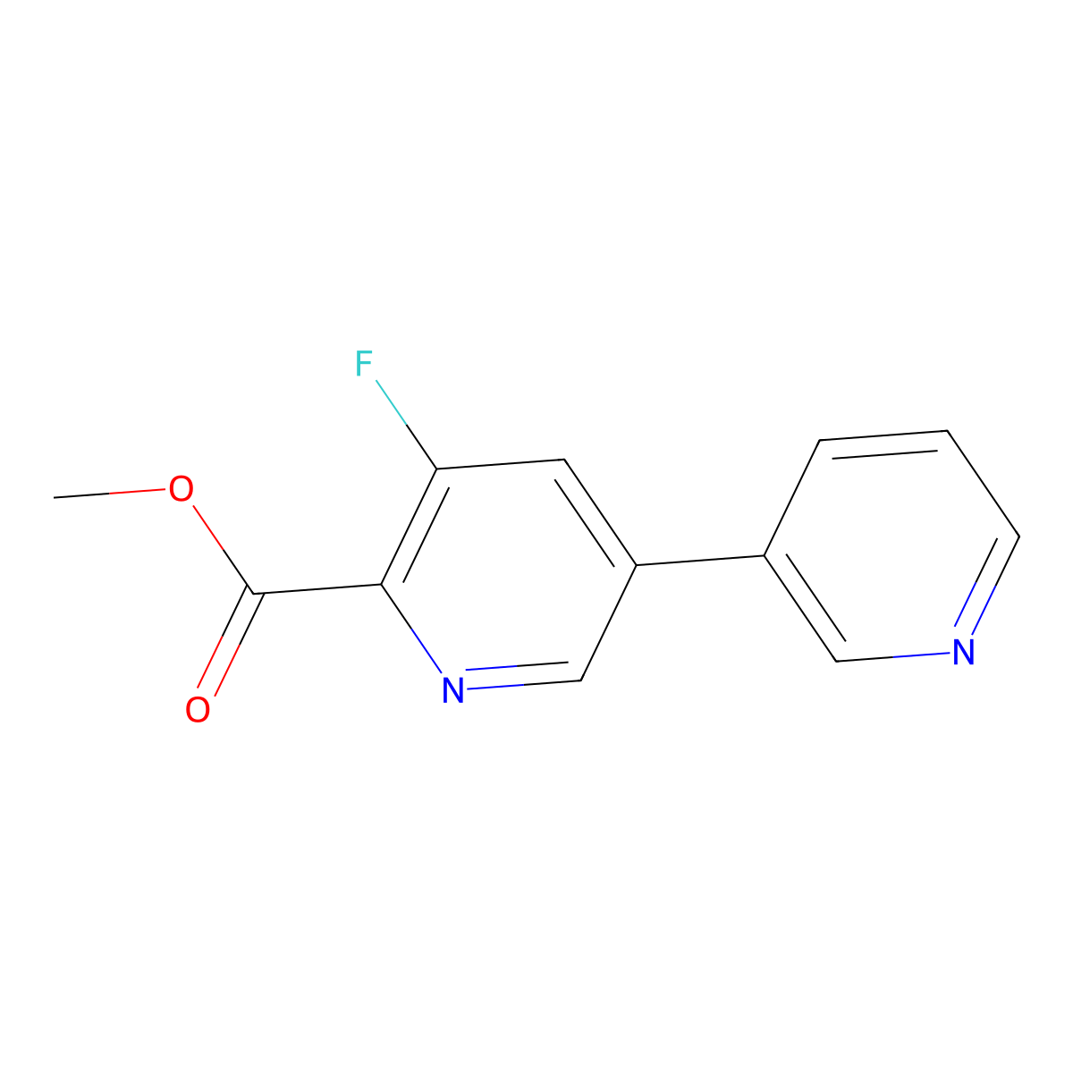 Methyl 3-fluoro-5-pyridin-3-ylpyridine-2-carboxylate molecular structure, CAS 1214391-33-9