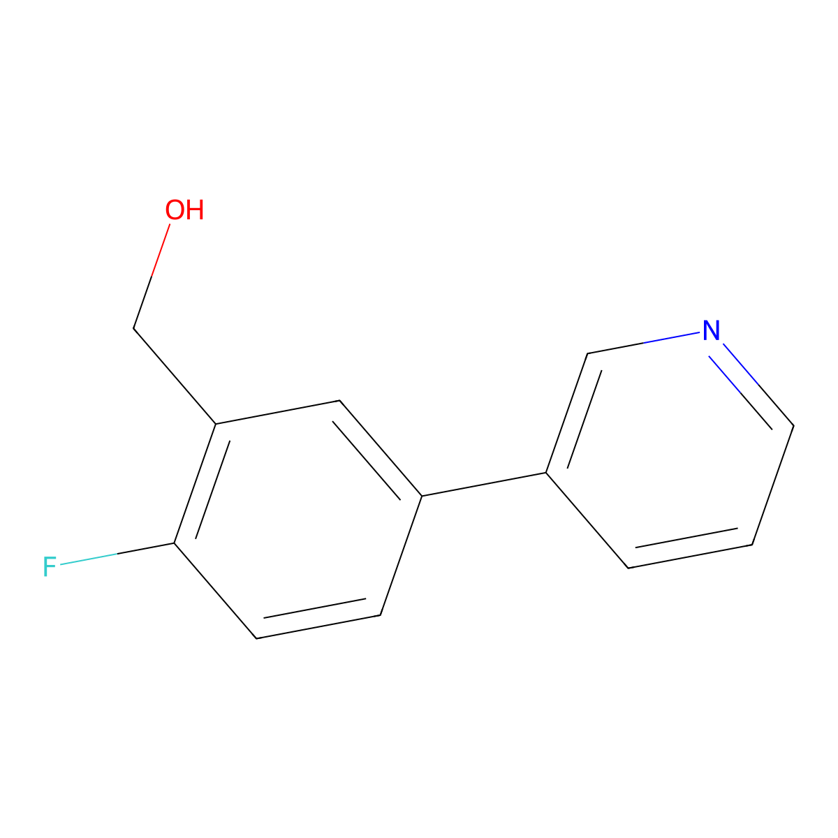 [2-Fluoro-5-(pyridin-3-yl)phenyl]methanol molecular structure, CAS 1214391-35-1