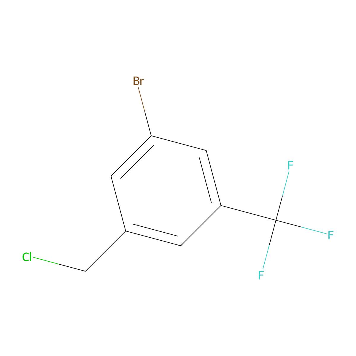 1-Bromo-3-(chloromethyl)-5-(trifluoromethyl)benzene molecular structure, CAS 1214391-47-5