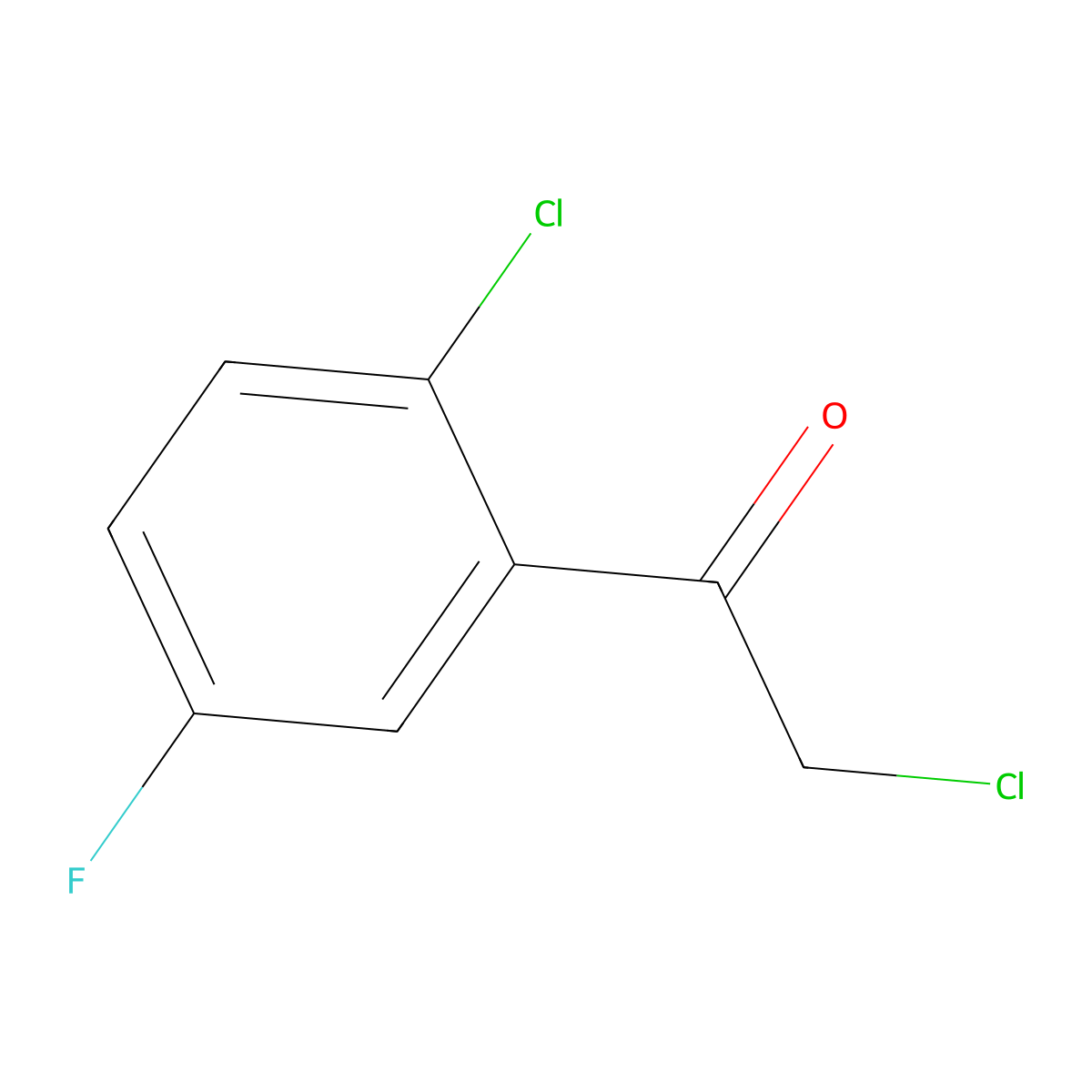 2-Chloro-1-(2-chloro-5-fluorophenyl)ethanone molecular structure, CAS 1214391-59-9