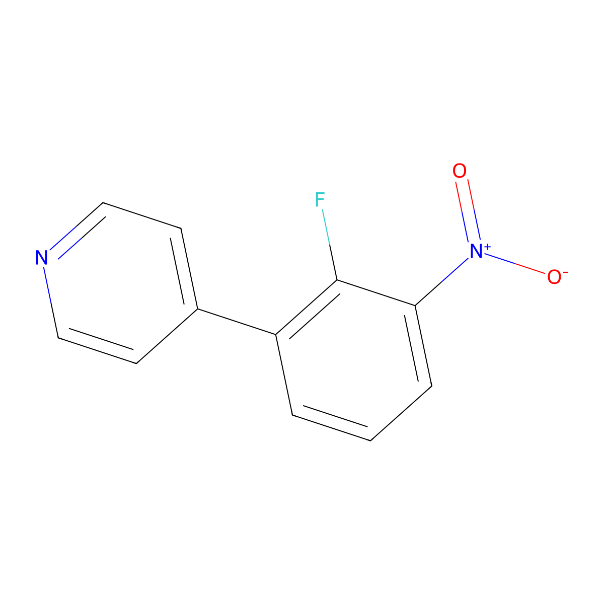 4-(2-Fluoro-3-nitrophenyl)pyridine molecular structure, CAS 1214391-68-0
