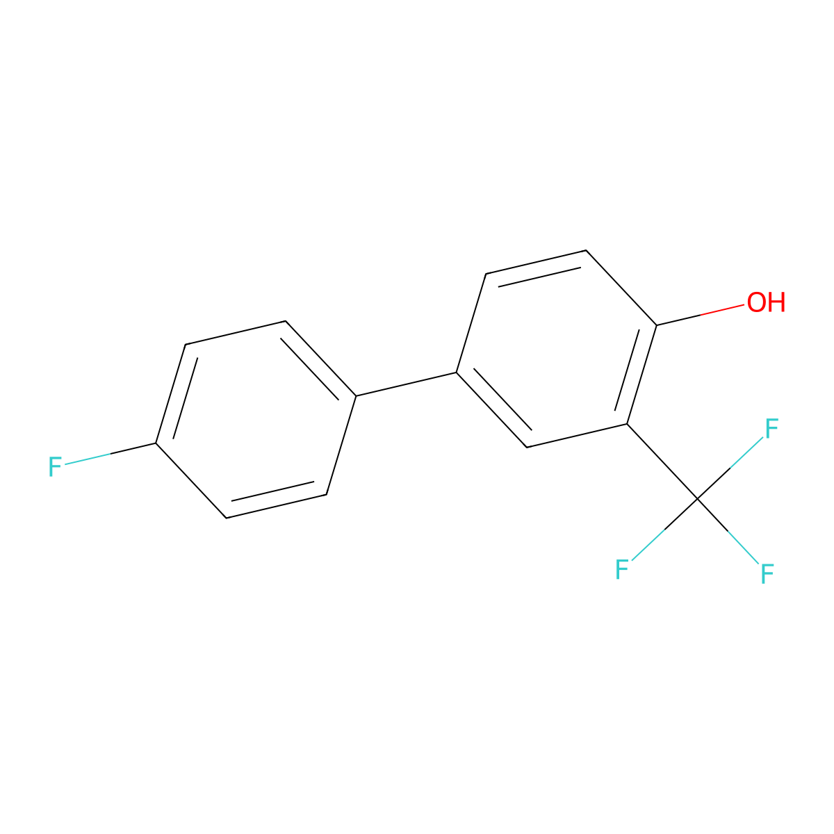 4-(4-Fluorophenyl)-2-(trifluoromethyl)phenol molecular structure, CAS 1214391-85-1