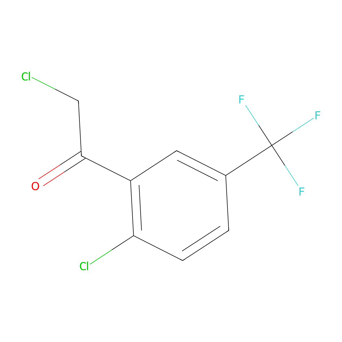 2-Chloro-1-[2-chloro-5-(trifluoromethyl)phenyl]ethan-1-one molecular structure, CAS 1214391-87-3