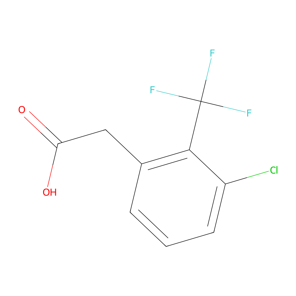 2-(3-Chloro-2-(trifluoromethyl)phenyl)acetic acid molecular structure, CAS 1214391-90-8