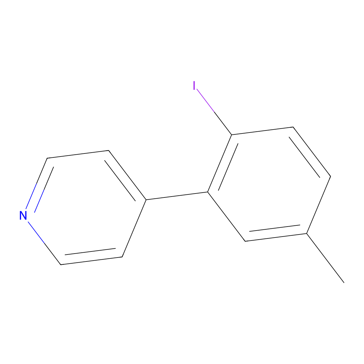 4-(2-Iodo-5-methylphenyl)pyridine molecular structure, CAS 1214391-97-5