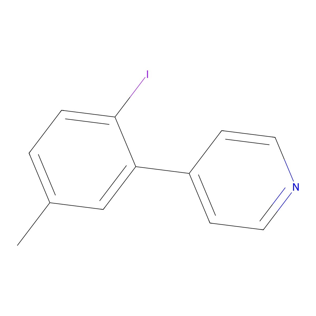4-(2-Iodo-5-methylphenyl)pyridine molecular structure, CAS 1214391-97-5