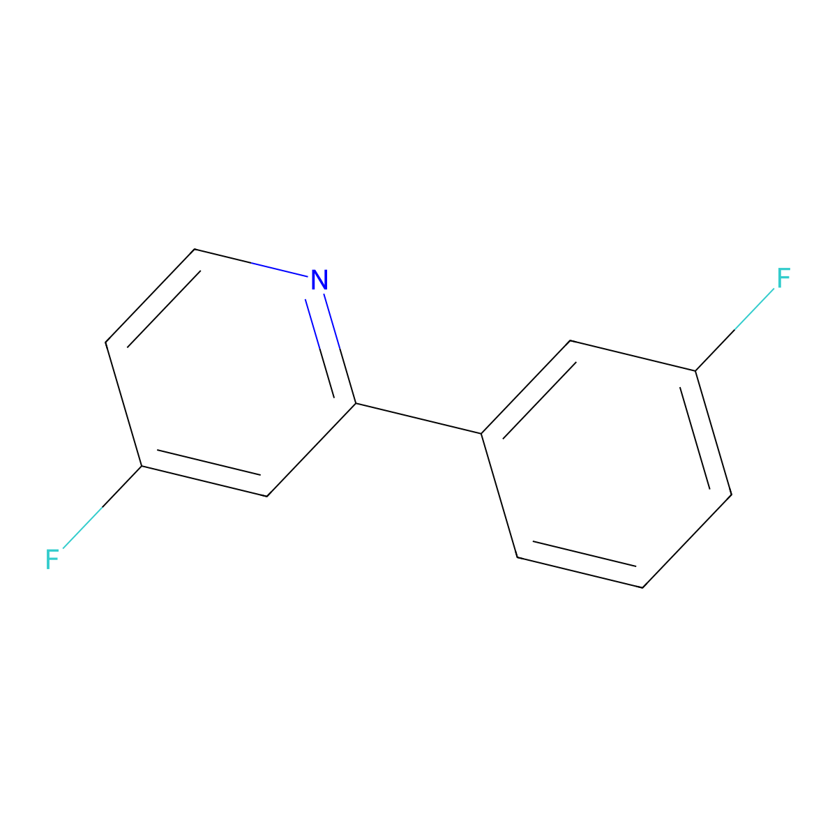4-Fluoro-2-(3-fluorophenyl)pyridine molecular structure, CAS 1214392-13-8