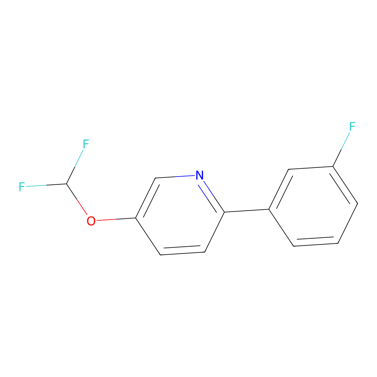 5-(Difluoromethoxy)-2-(3-fluorophenyl)pyridine molecular structure, CAS 1214392-14-9