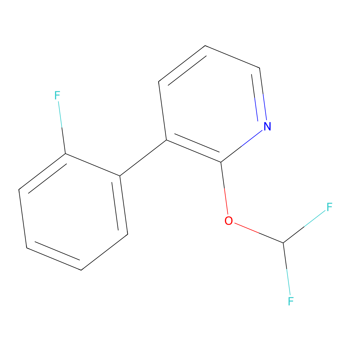 2-(Difluoromethoxy)-3-(2-fluorophenyl)pyridine molecular structure, CAS 1214392-16-1