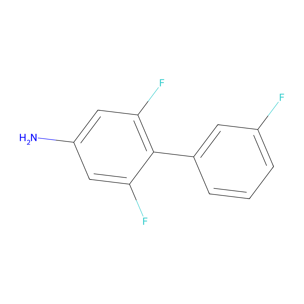 3,5-Difluoro-4-(3-fluorophenyl)aniline molecular structure, CAS 1214392-18-3