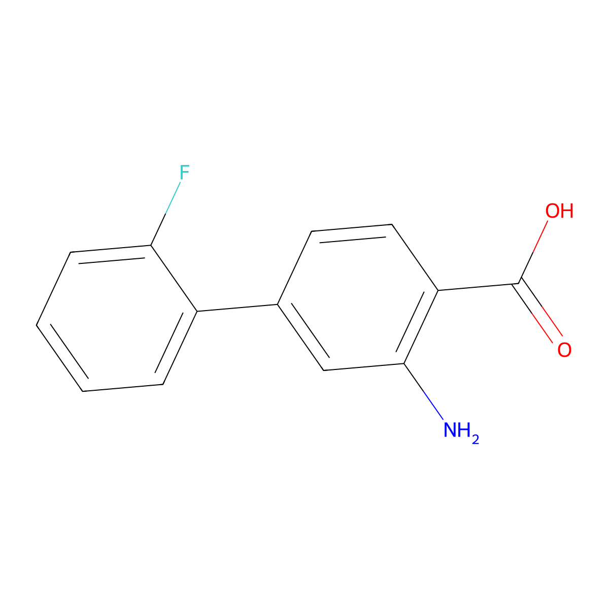 3-Amino-2'-fluorobiphenyl-4-carboxylic acid molecular structure, CAS 1214392-23-0