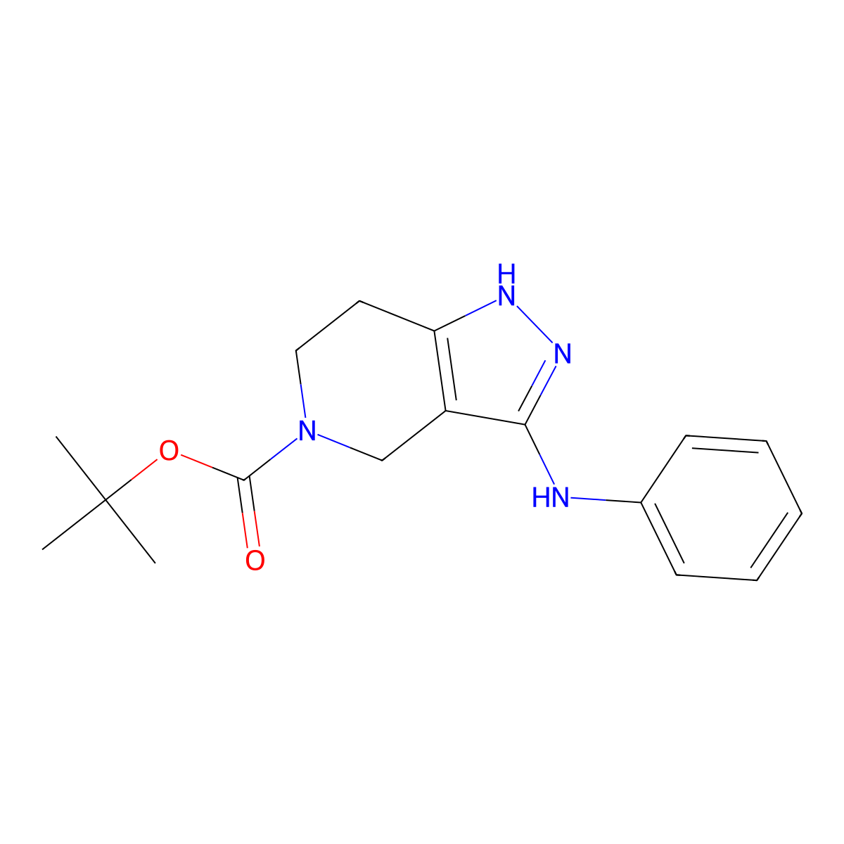 Tert-butyl 3-(phenylamino)-1,4,6,7-tetrahydro-5H-pyrazolo[4,3-C]pyridine-5-carboxylate molecular structure, CAS 1214394-91-8