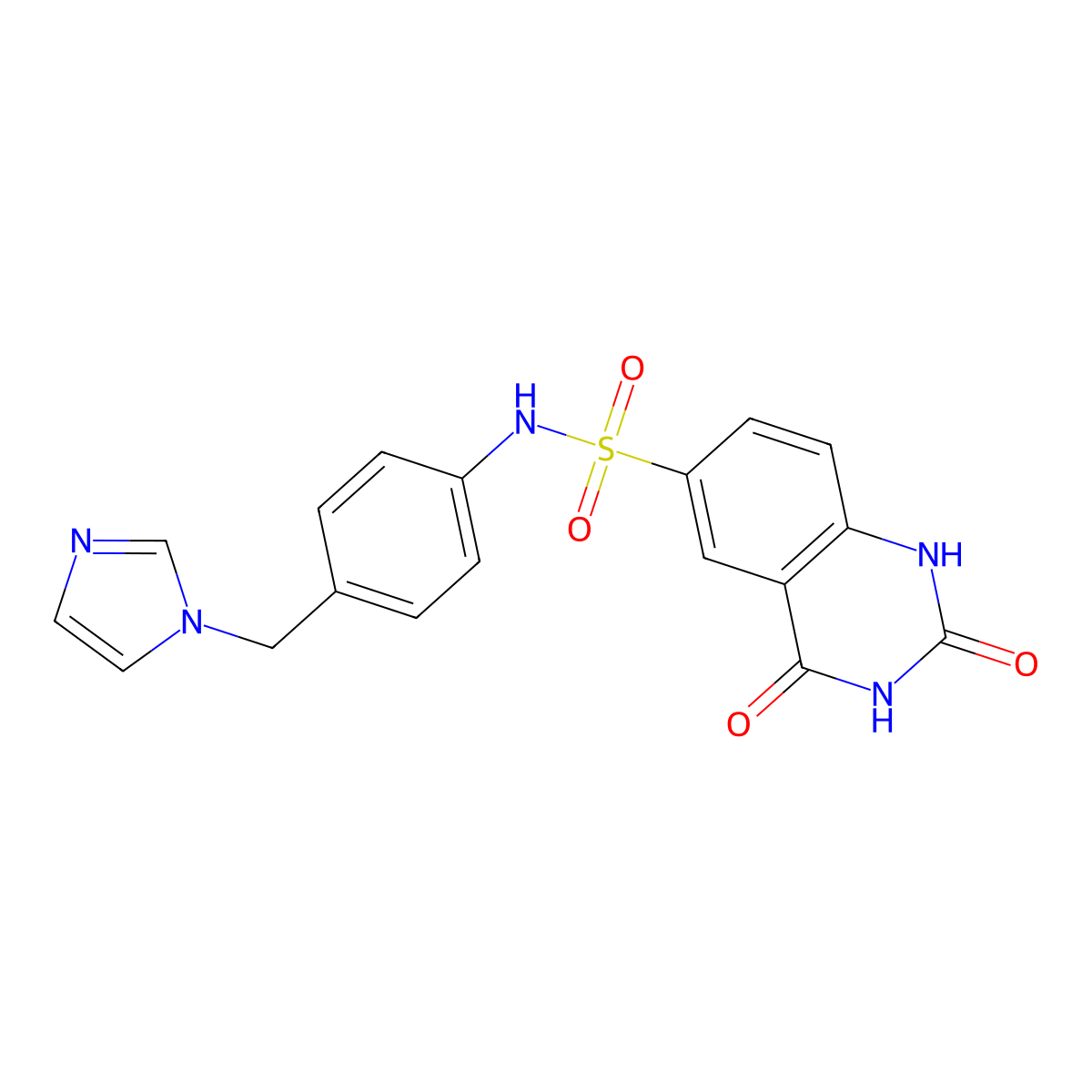 N-[4-(1H-Imidazol-1-ylmethyl)phenyl]-2,4-dioxo-1,2,3,4-tetrahydroquinazoline-6-sulfonamide molecular structure, CAS 1214429-43-2