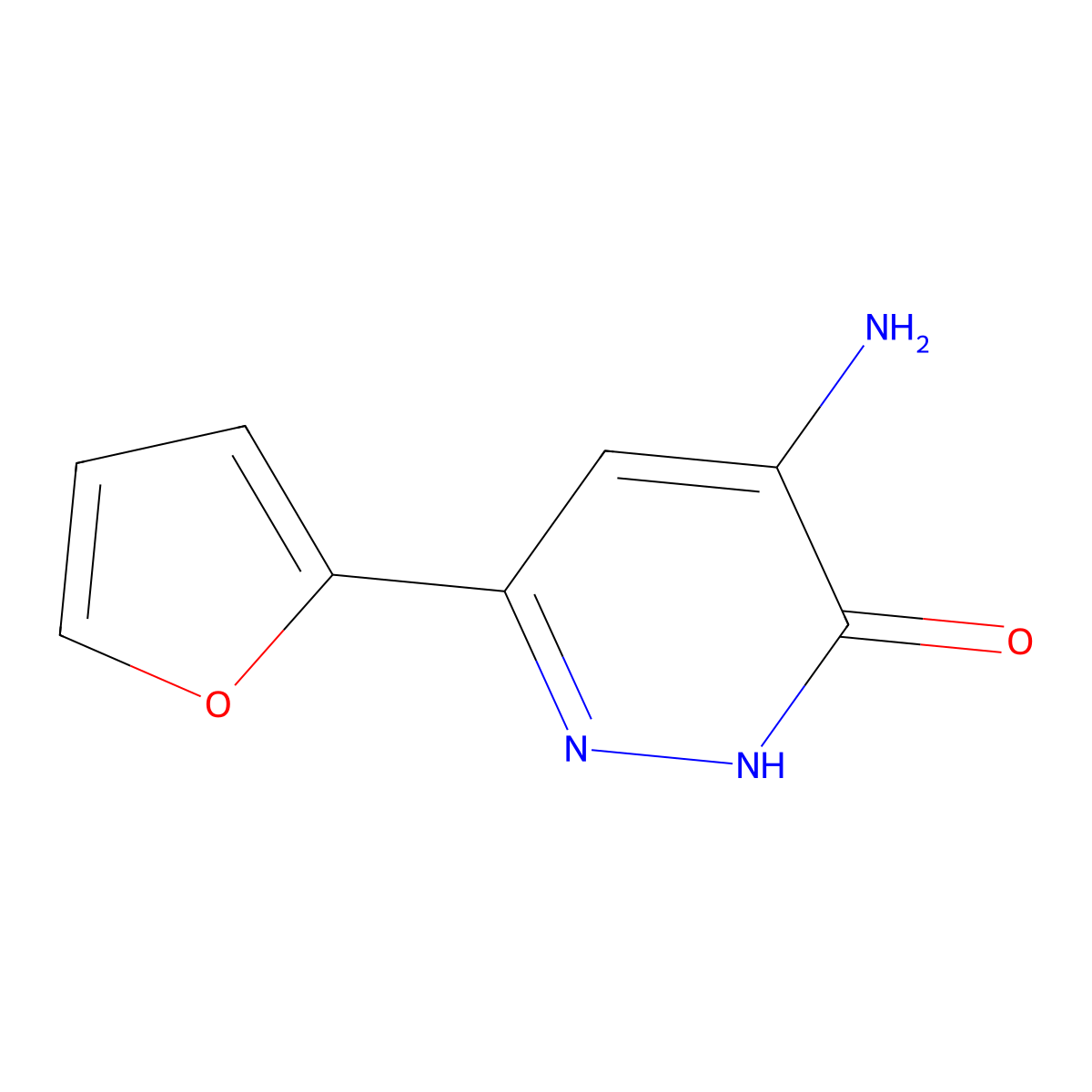 4-Amino-6-(furan-2-yl)pyridazin-3-ol molecular structure, CAS 1214452-23-9