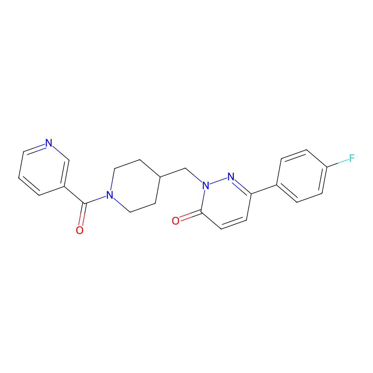 6-(4-fluorophenyl)-2-((1-nicotinoylpiperidin-4-yl)methyl)pyridazin-3(2H)-one molecular structure, CAS 1214461-96-7