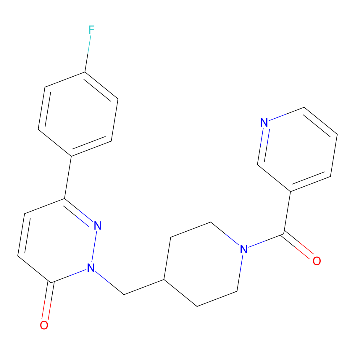 6-(4-fluorophenyl)-2-((1-nicotinoylpiperidin-4-yl)methyl)pyridazin-3(2H)-one molecular structure, CAS 1214461-96-7