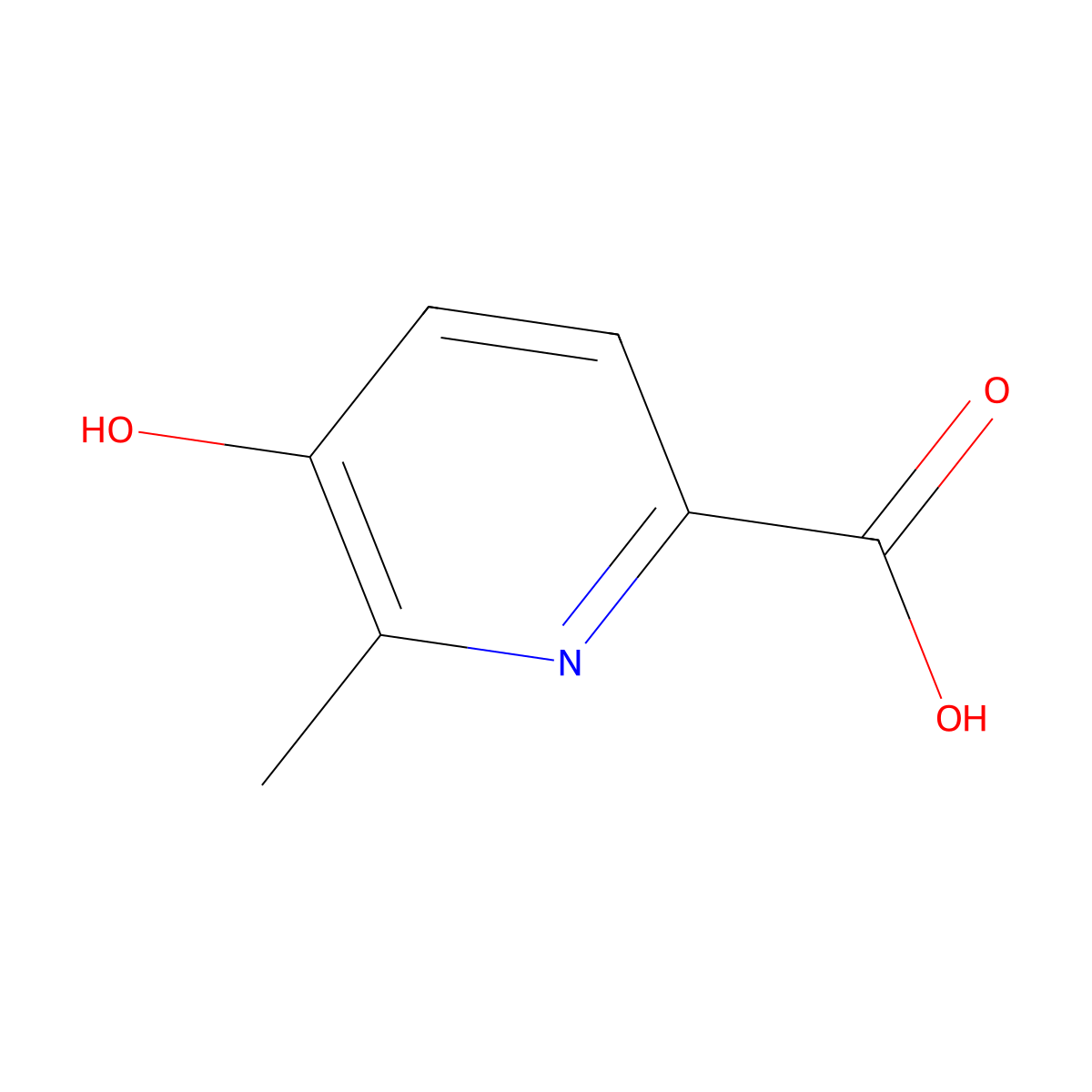 5-Hydroxy-6-methylpicolinic acid molecular structure, CAS 121447-41-4