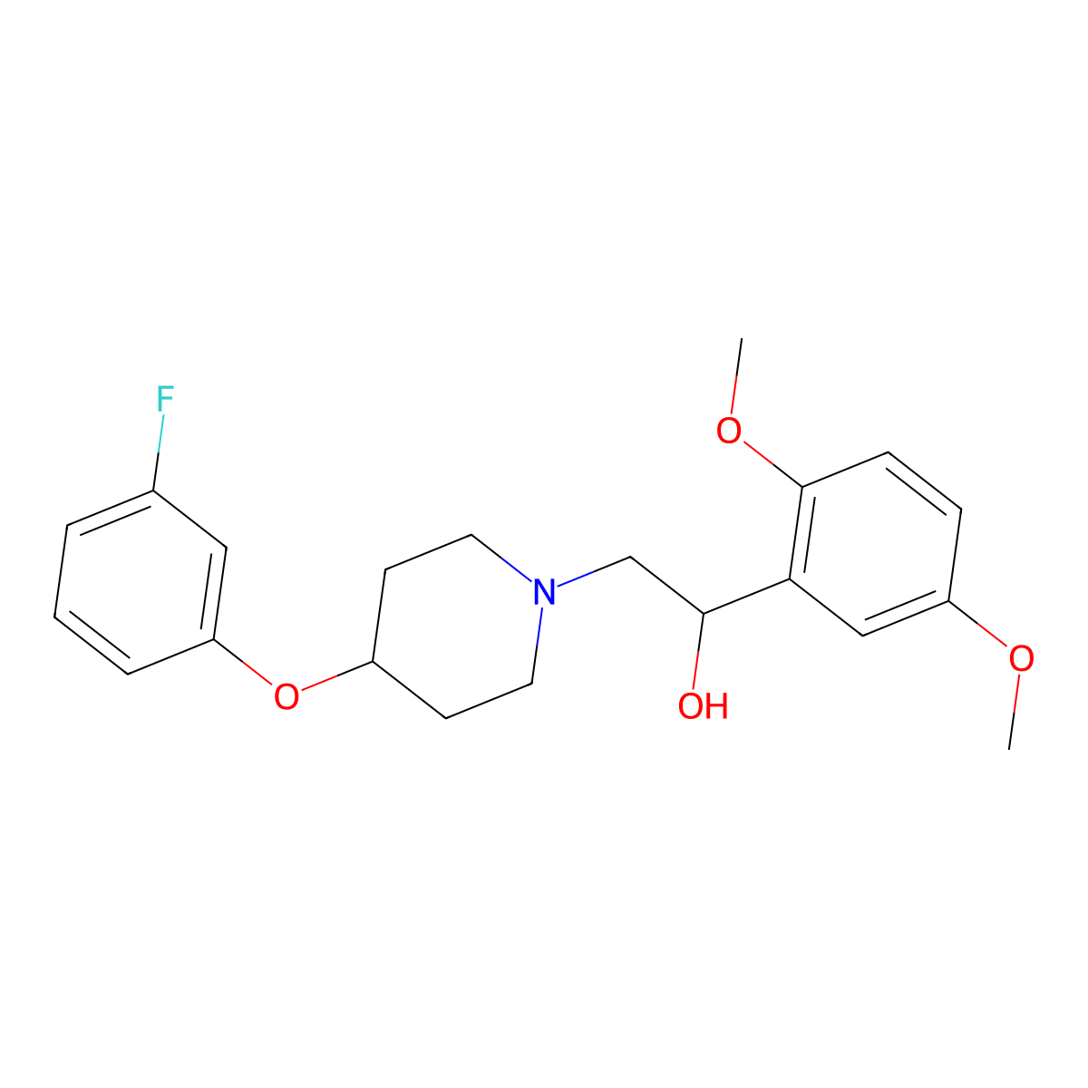 1-(2,5-Dimethoxyphenyl)-2-[4-(3-fluorophenoxy)piperidin-1-yl]ethanol molecular structure, CAS 1214573-32-6