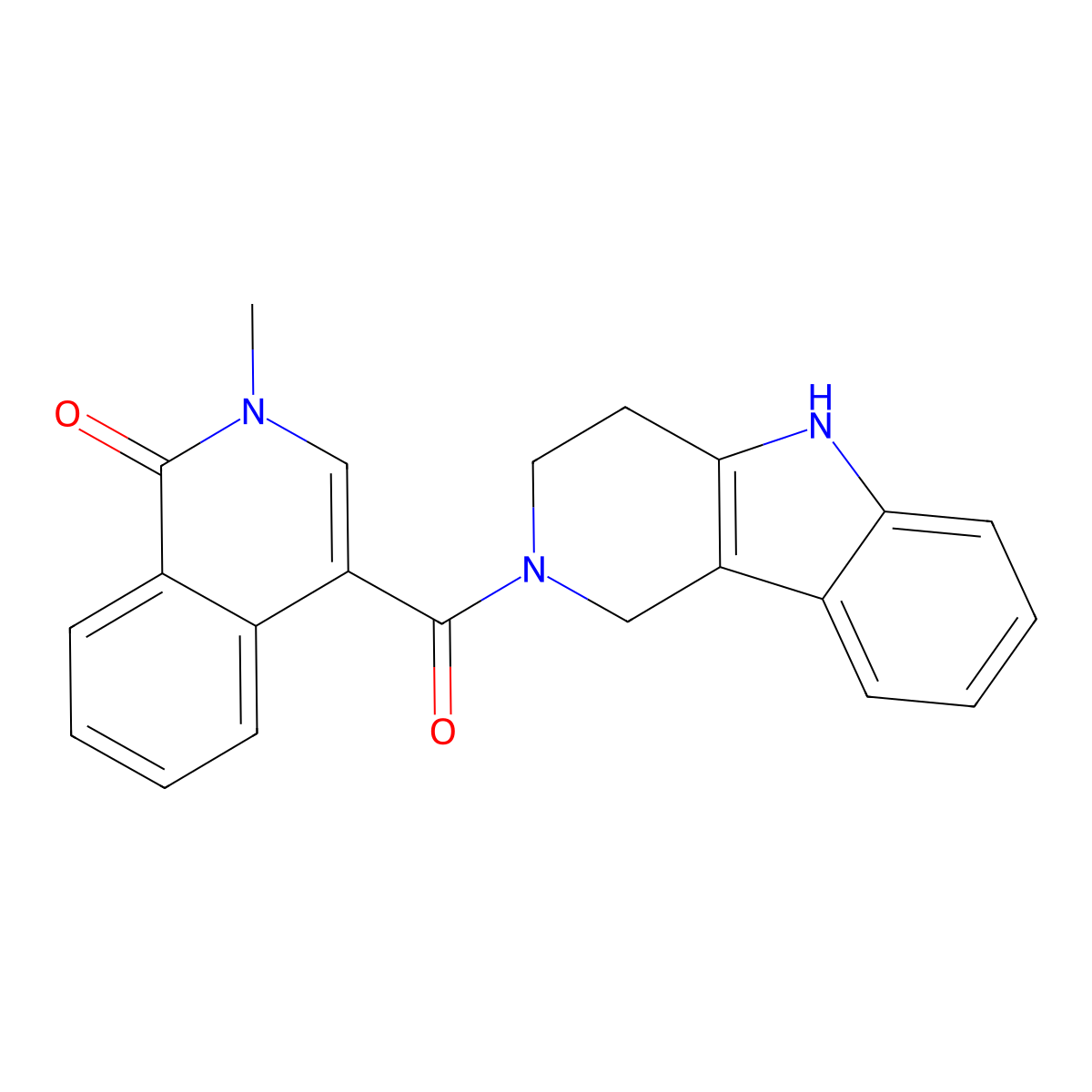 2-methyl-4-(1,3,4,5-tetrahydro-2H-pyrido[4,3-b]indol-2-ylcarbonyl)-1(2H)-isoquinolinone molecular structure, CAS 1214582-31-6