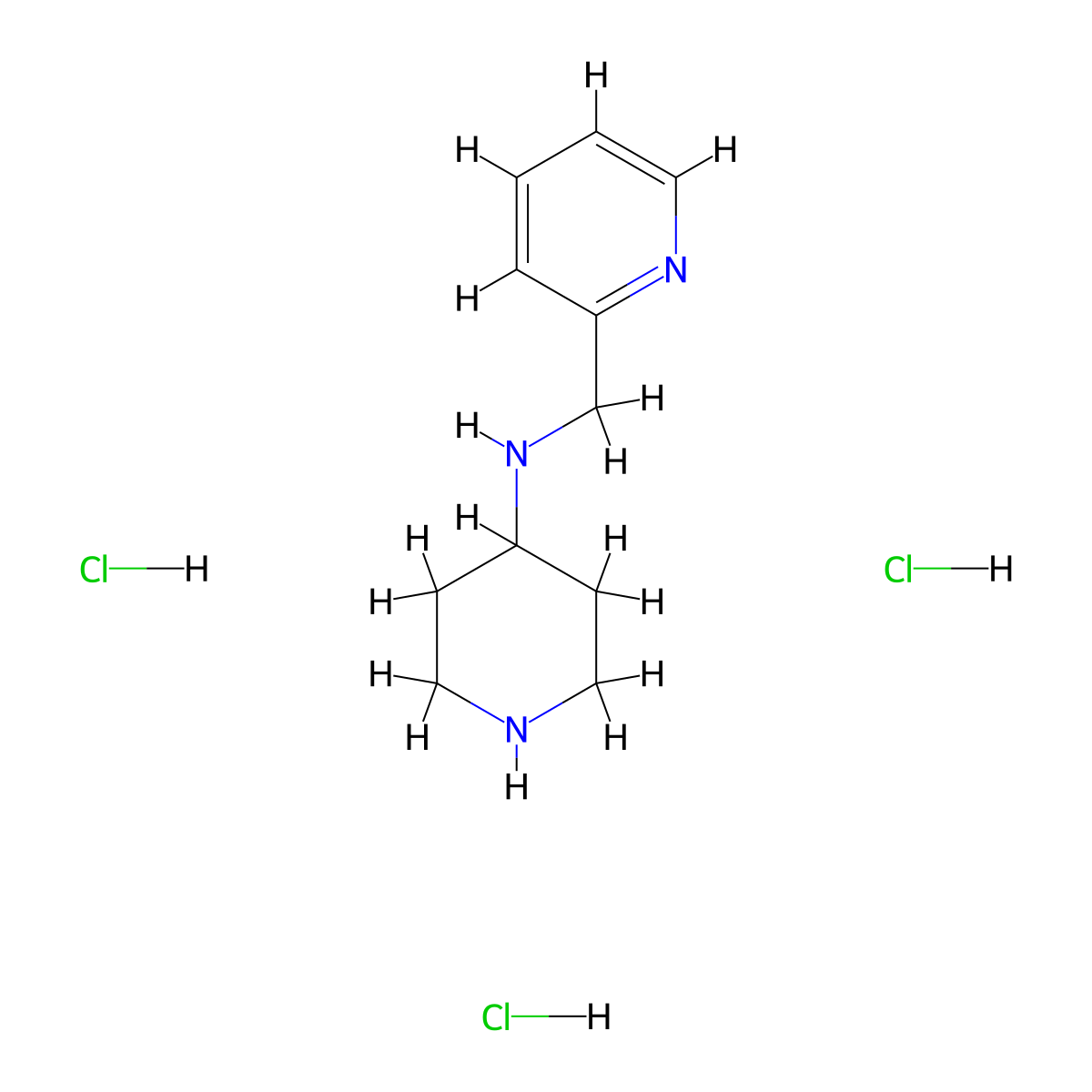 N-[(pyridin-2-yl)methyl]piperidin-4-amine trihydrochloride molecular structure, CAS 1214622-42-0