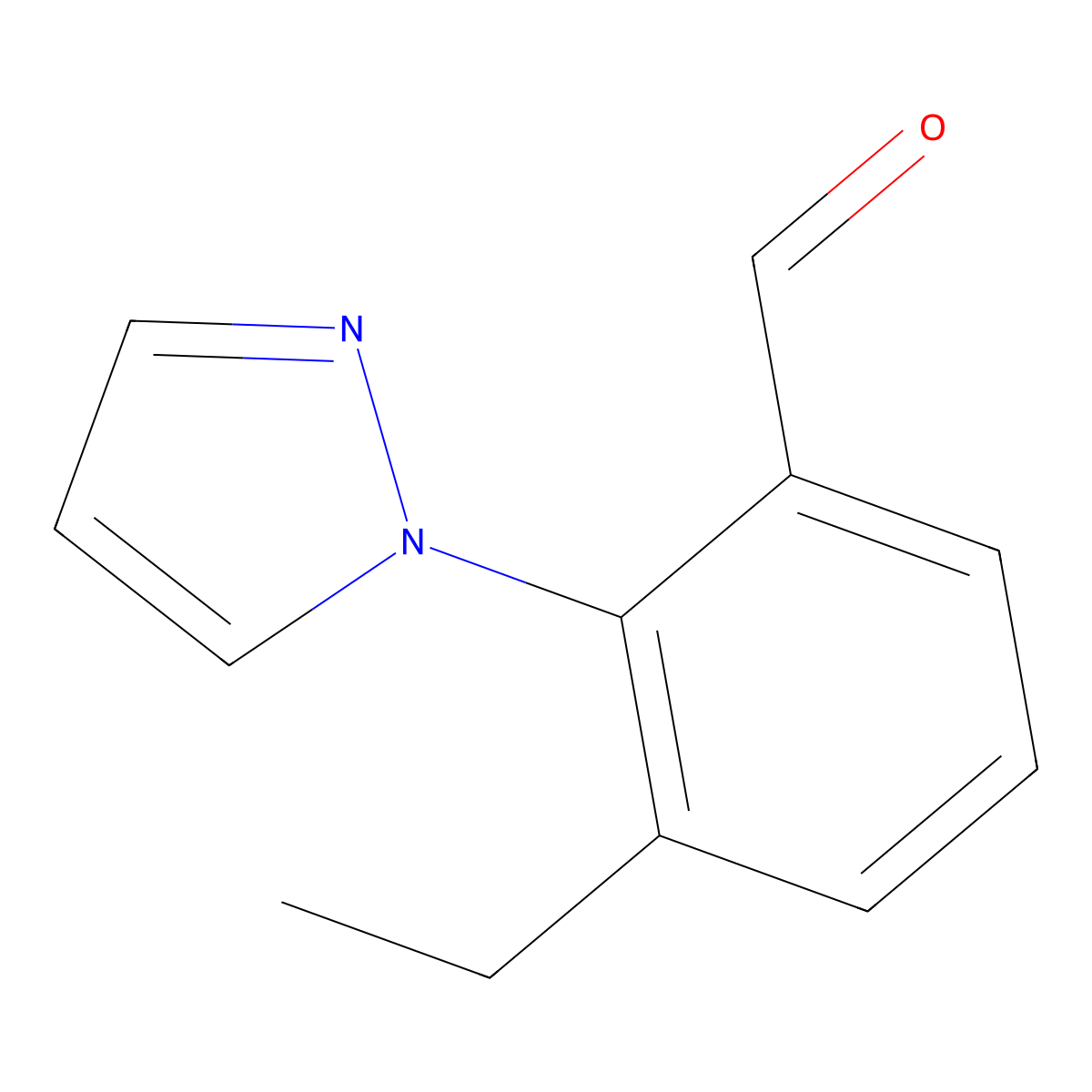 3-Ethyl-2-(1H-pyrazol-1-YL)benzaldehyde molecular structure, CAS 1214622-44-2