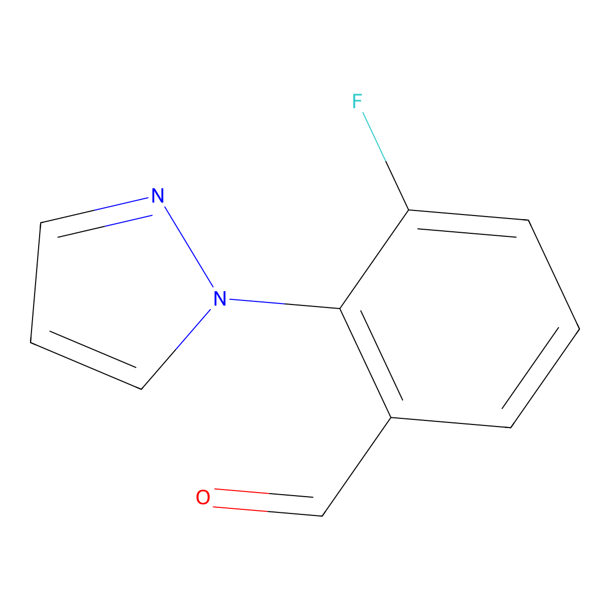 3-Fluoro-2-(1H-pyrazol-1-YL)benzaldehyde molecular structure, CAS 1214622-47-5