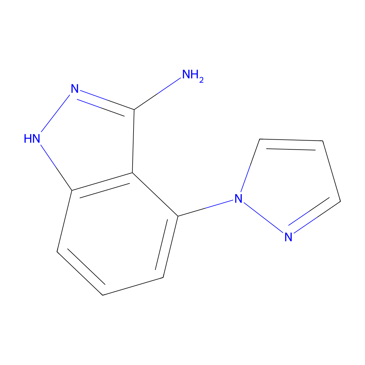 4-(1H-pyrazol-1-yl)-1H-indazol-3-amine molecular structure, CAS 1214622-52-2