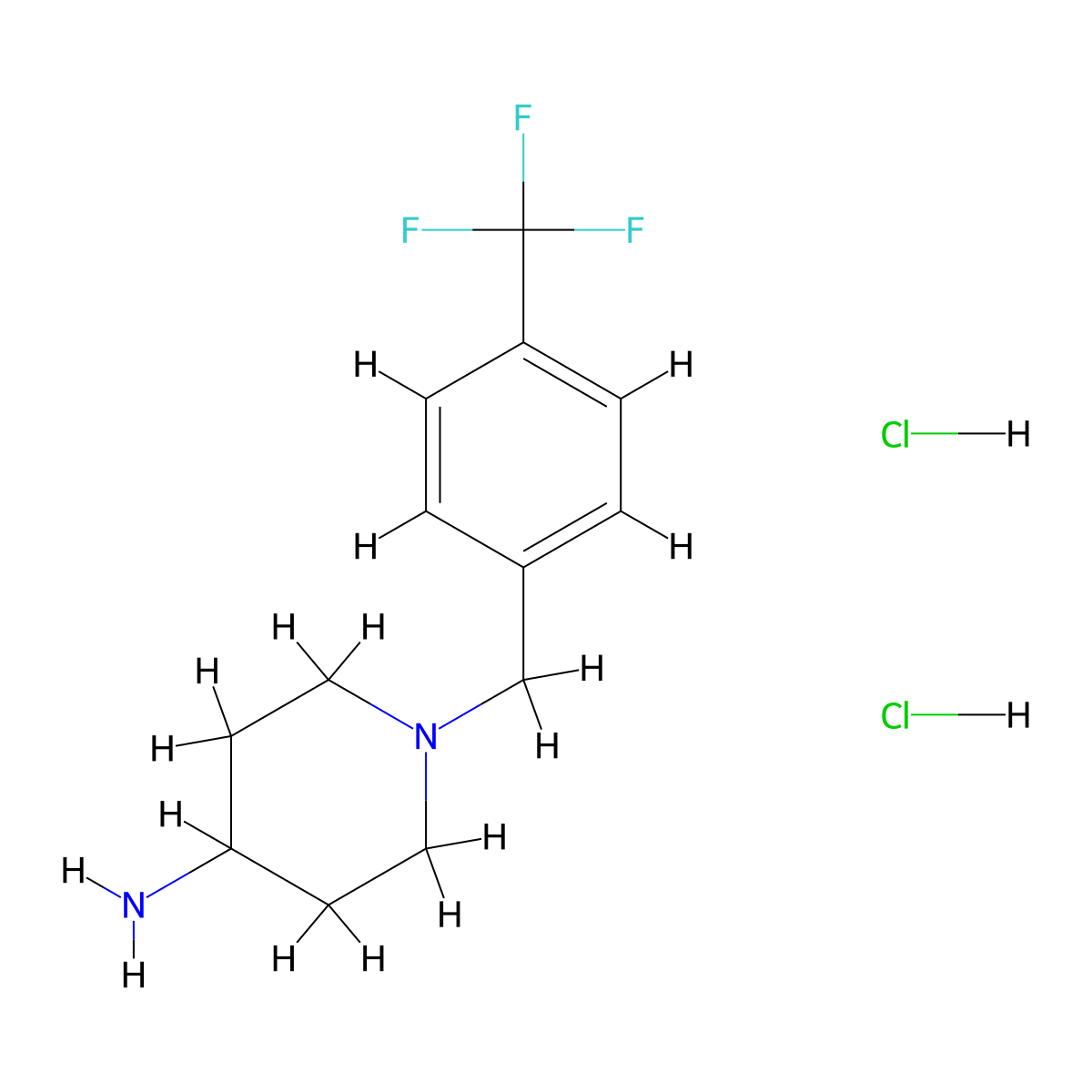 1-[4-(Trifluoromethyl)benzyl]piperidin-4-amine dihydrochloride molecular structure, CAS 1214622-56-6