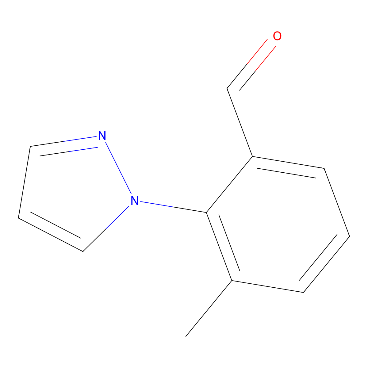 3-Methyl-2-(1H-pyrazol-1-YL)benzaldehyde molecular structure, CAS 1214622-60-2