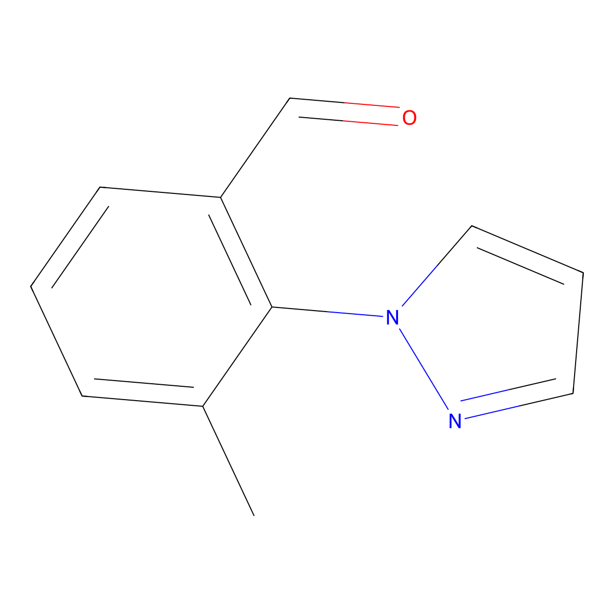 3-Methyl-2-(1H-pyrazol-1-YL)benzaldehyde molecular structure, CAS 1214622-60-2