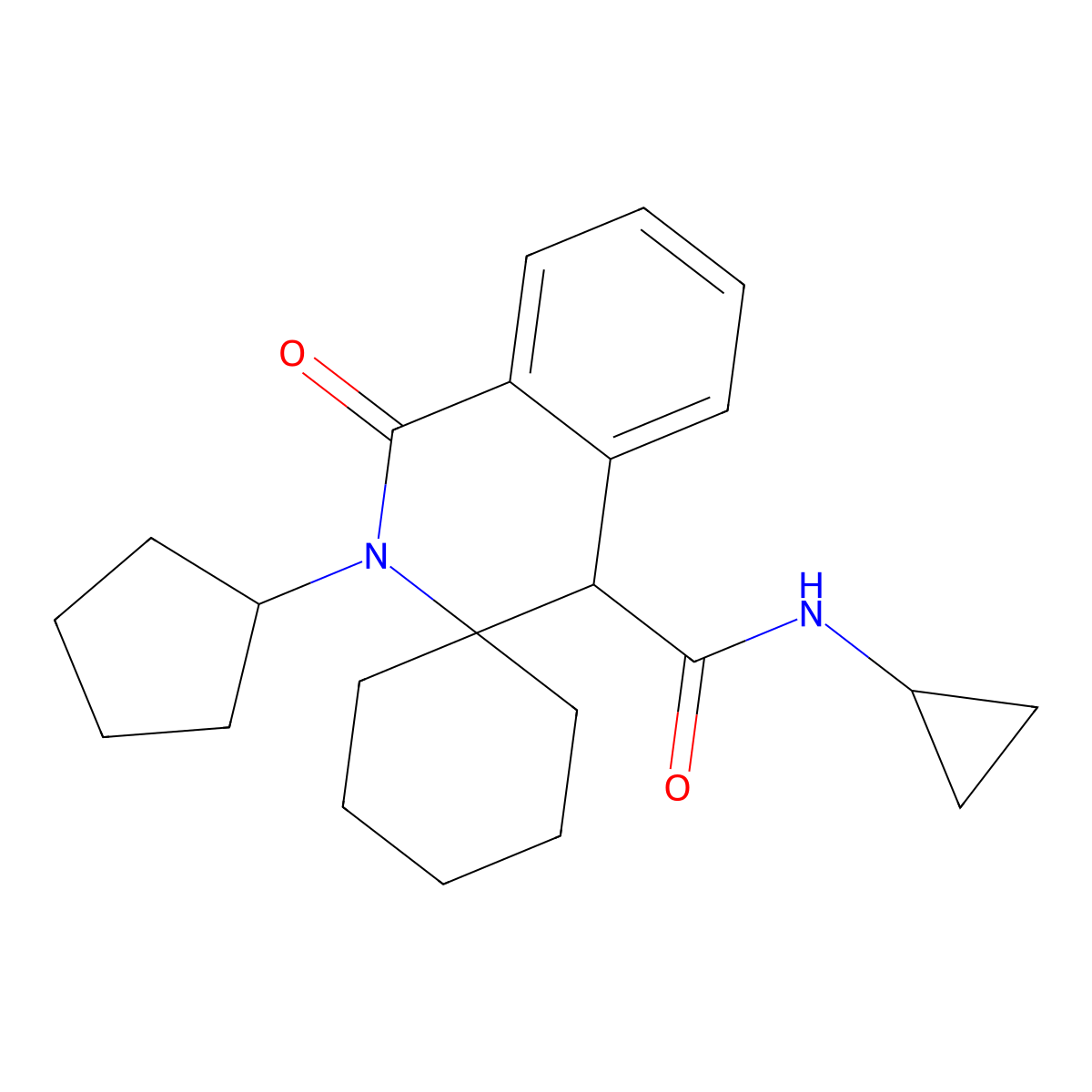 2-cyclopentyl-N-cyclopropyl-1-oxospiro[4H-isoquinoline-3,1'-cyclohexane]-4-carboxamide molecular structure, CAS 1214623-61-6